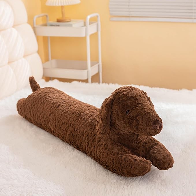 PEACH CAT Dachshund Dog Stuffed Animals 35.4” Long Wiener Puppy Plushies Soft Plush Toys Gifts for Kids Brown