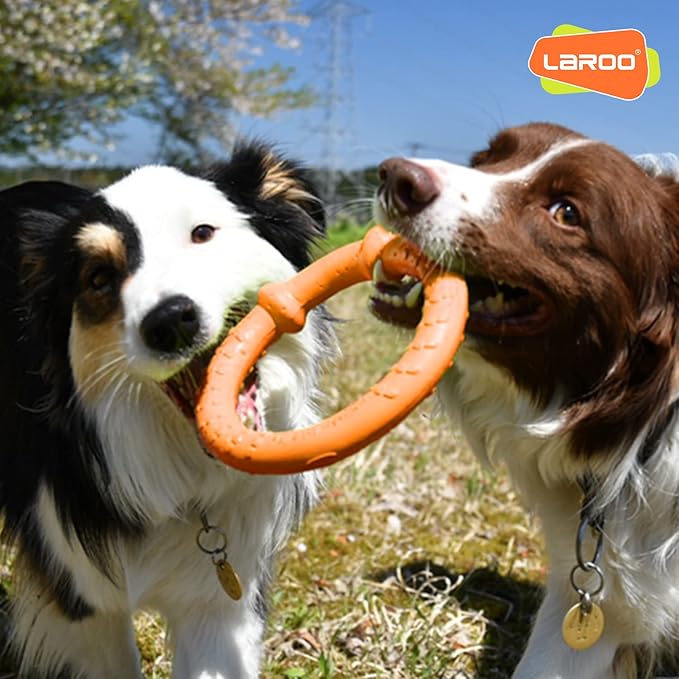 LaRoo Dog Flying Ring Toys, Floating Flying Dog Disc Toys, Summer Pet Training Outdoor Durable Chew Toys for Medium and Large Dogs