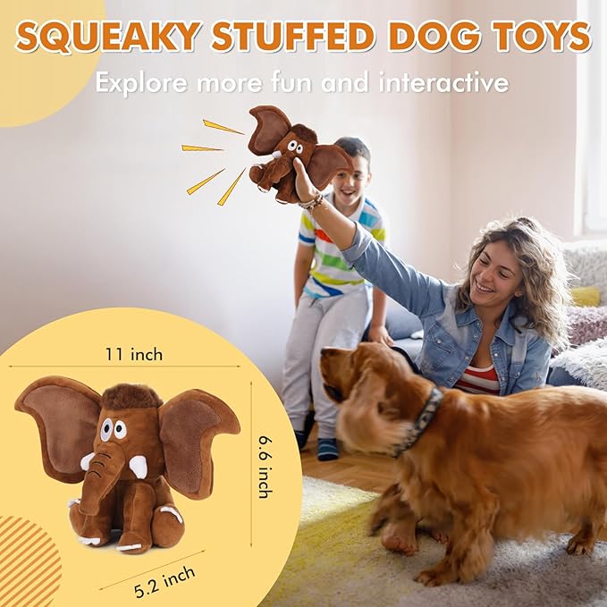 Interactive Plush Dog Squeaky Toys Fun Puppy Toy with Crinkle Paper for Interactive Chew and Play Beat Boredom with This Dog Puzzle Toy for Small Medium Large Dogs