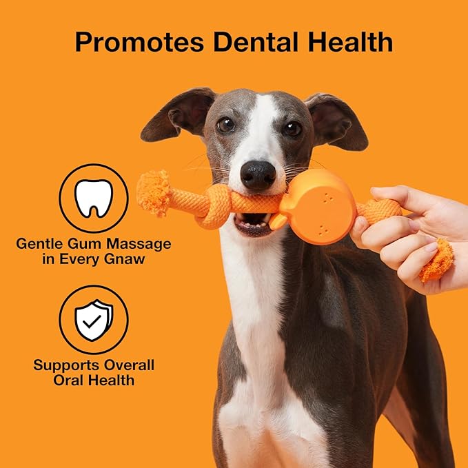 VETRESKA Dog Rope Toys Dental Cleaning Chew Toys Tug of War Dog Toy for Boredom Tough Rope Toy for Aggressive Chewers Puppy Chew Toys for Teething (Strawberry, Tangerine & Coffee)