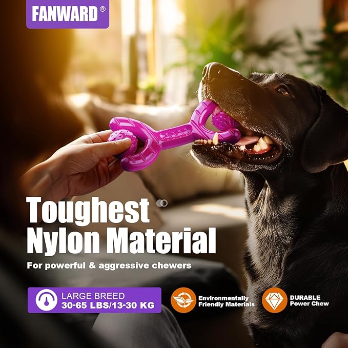 Indestructible Dog Toys for Aggressive Chewers, Heavy Duty Chew Proof Toys for Large Dogs, Durable Interactive Chew Toys for Adult Dogs with Anxiety Relief