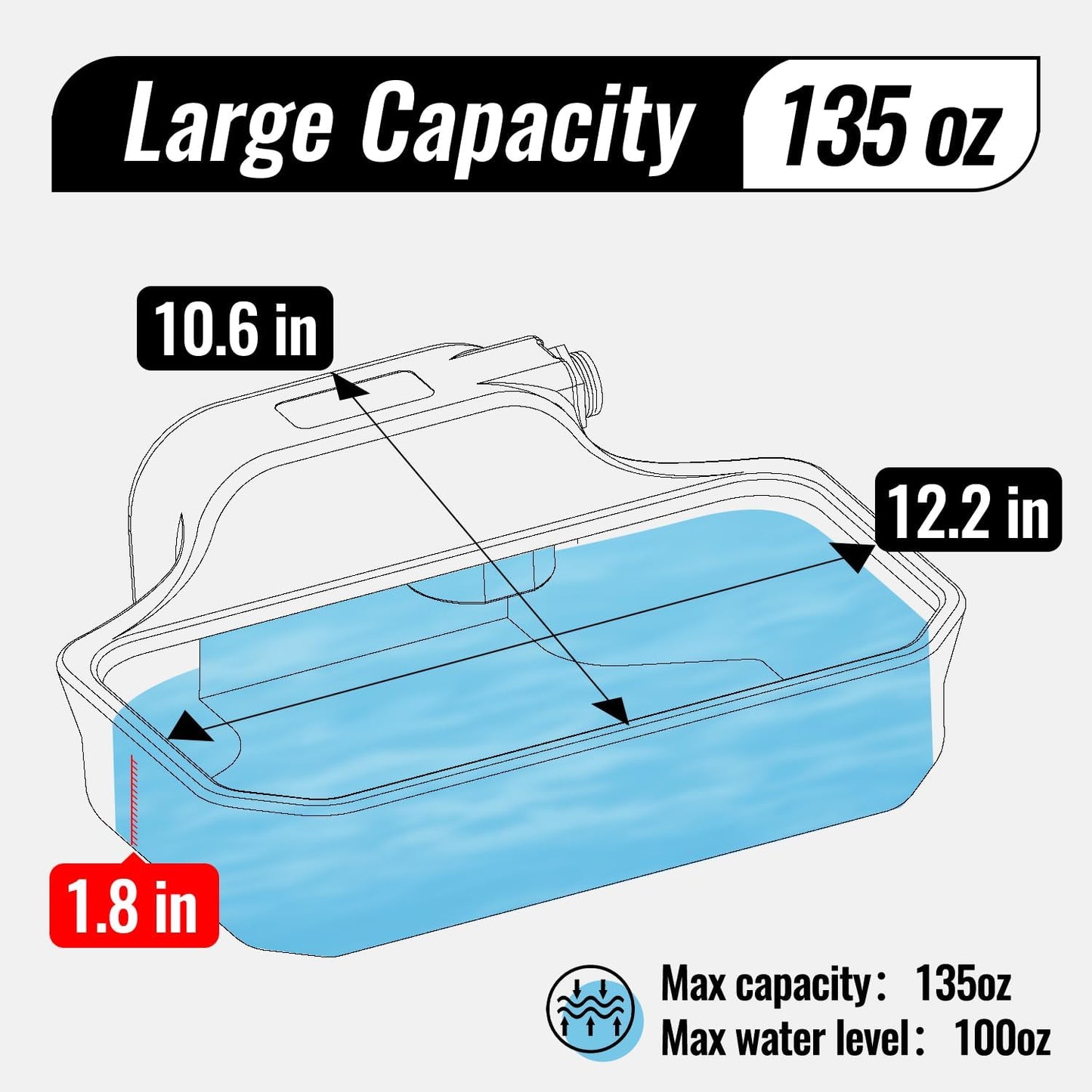 135OZ Automatic Water Dispenser for Dogs Patented Automatic Dog Water Bowl Fit 3/4'' GHT Male Faucet Outdoor Large Dog Water Bowl Include Water Hose Copper Connector Large Drinking Area Brown