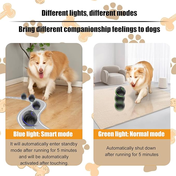 Interactive Dog Toys Dogs Ball,Moving Dog Toy with Touch Activated,Anti Boredom Dog Toys for Small Medium Dogs,Tough Motion Activated Automatic Vibrating Dog Ball,USB Rechargeable(Blue)