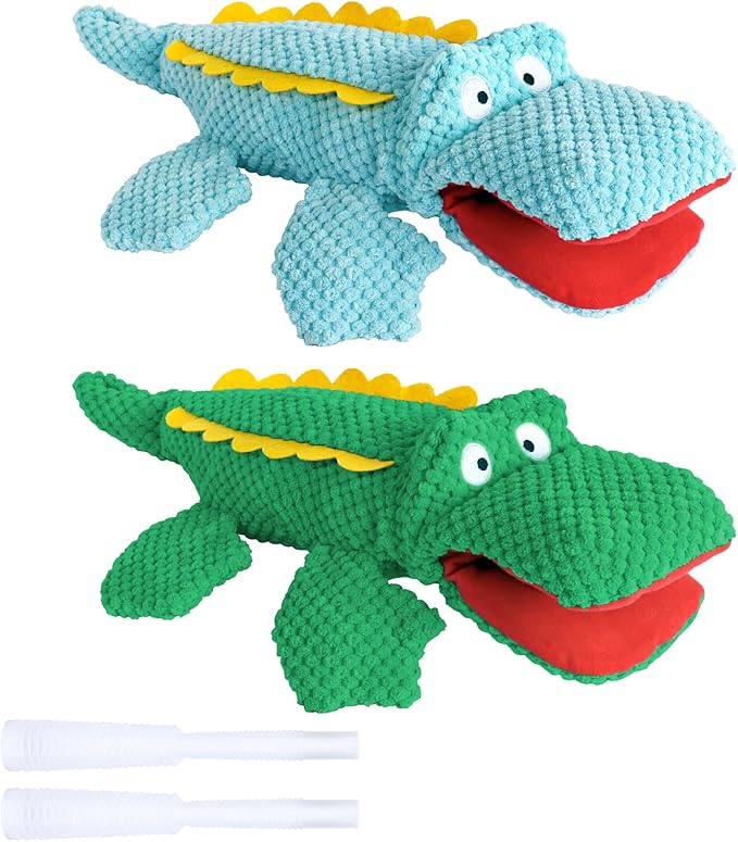 SCHITEC Squeaky Dog Toys, No Stuffing Crinkle Plush Water Bottle Dog Toy, [2 Pack] Interactive Squawking Puppy Teething Pet Chew Toy for Small Medium Large Dogs