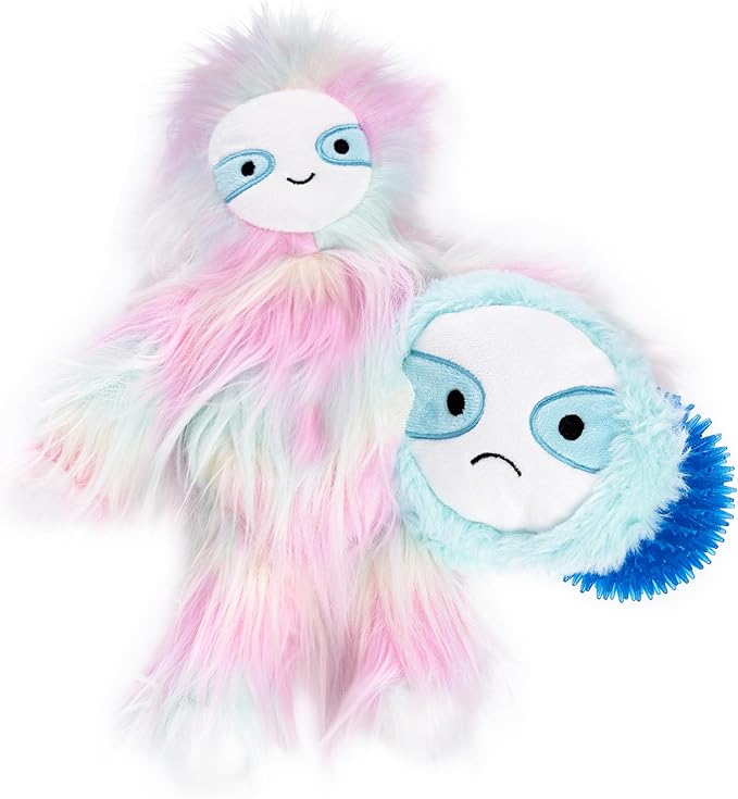 Flourish Pets 3 in 1 Multi-Layer Chew Toy for Active Dogs | Non-Toxic BPA Free Double Stitched Soft Fabric Exterior Dog Toys | Long-Lasting Dog Plush Toys –Sloth Small 3.5"