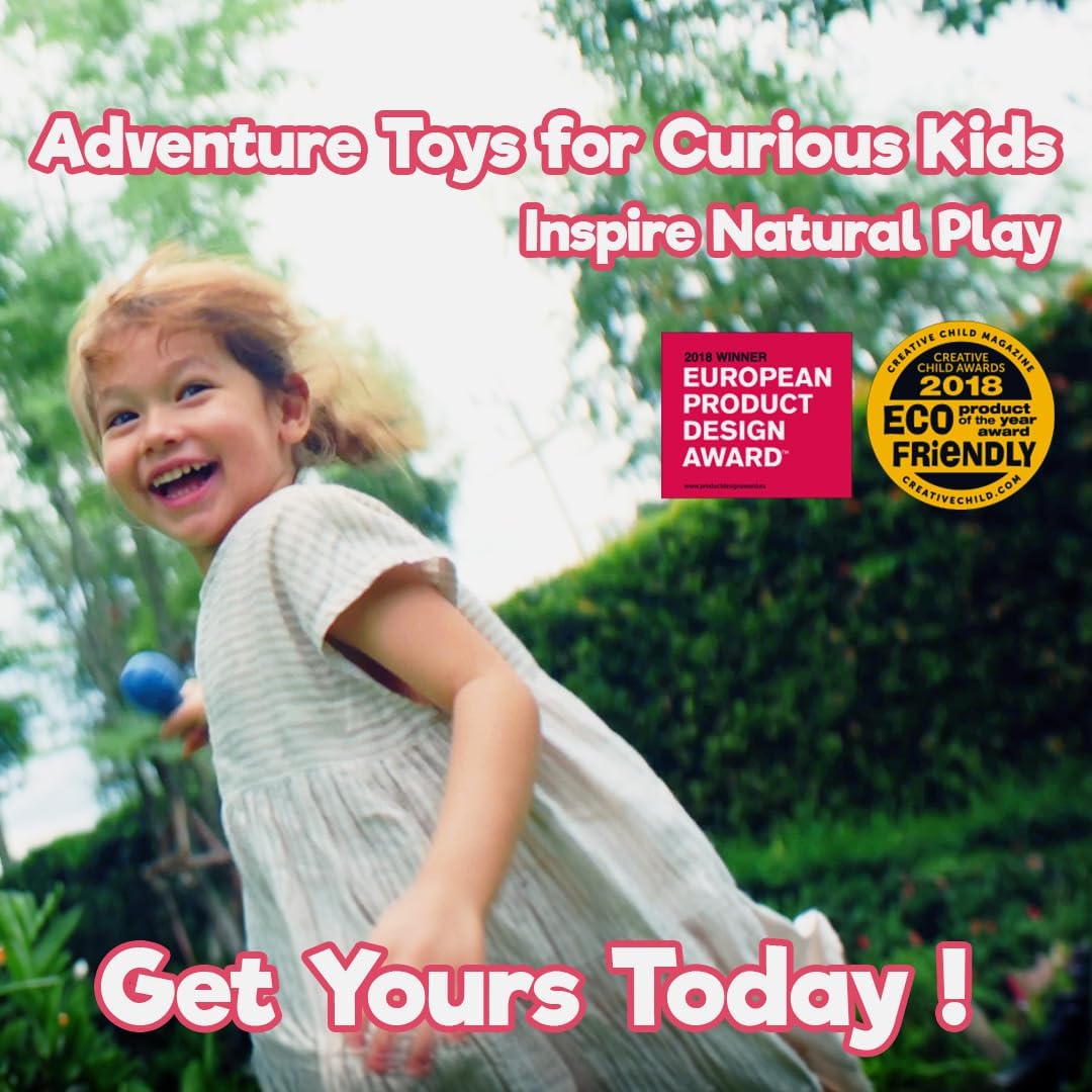 Taksa Toys Locomo Family 1 Open-Ended Waldorf Educational Outdoor Play Figures, Wooden Animal Montessori Toys for Kids 3 4 5 6 7+ for Childs Learning & Creativity Year Old, Gifts (Set of 5)