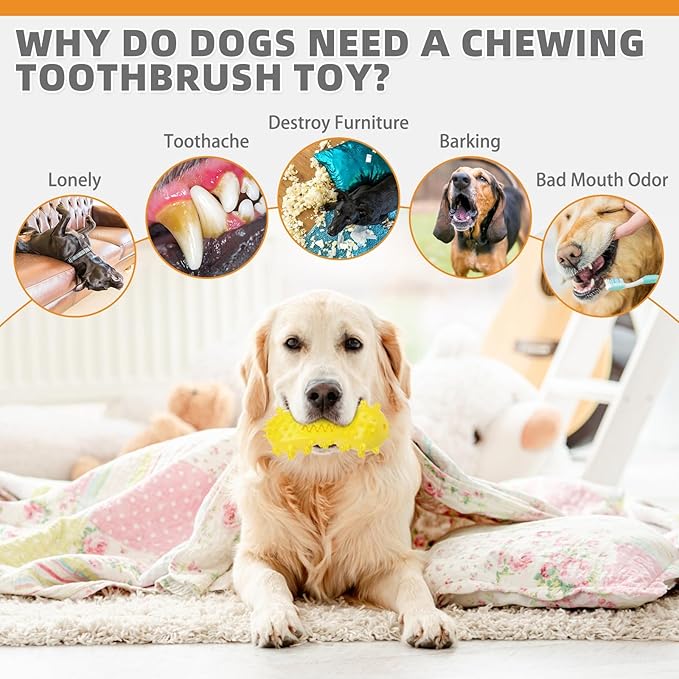 KOOLTAIL Floating Dog Toys for Swimming Pool,Summer Bumper Toy for Water,Indestructible Dog Toothbrush Chew Toy,Interactive Training Squeaky Toys for Aggressive Chewers Small Medium Large Dogs,Yellow