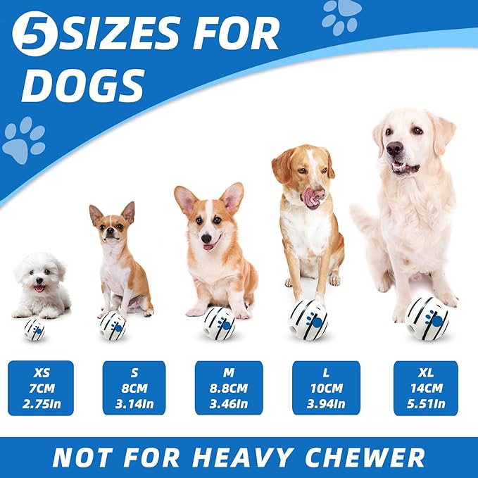 Glow in The Dark Dog Toys Ball, Interactive Dog Ball, Shaking with Gibbering Sound, XL, 5.51 in (14 cm)