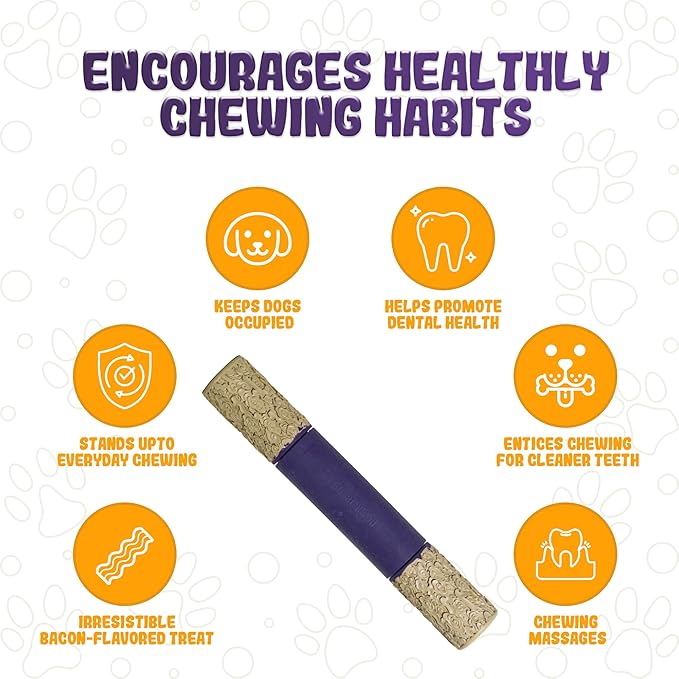 Indestructible Dog Chew Toy – Tough Rubber Stick for Aggressive Chewers, Safe & Treat-Fillable, Teething Toy for Large Breed & Puppies