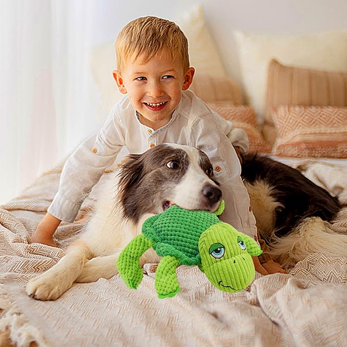 Squeaky Dog Toys, Cute Turtle Plush Toy for Dogs Indoor Play, Interactive Dog Toys with Non-Shedding Material for Small and Medium Dogs