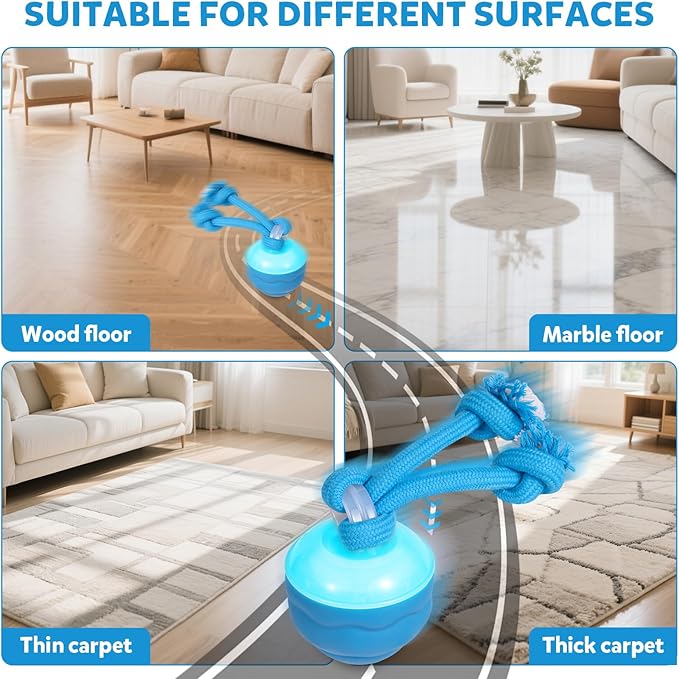 Interactive Dog Toys, Dog Toys to Keep Them Busy with Squeaky, Active Moving Dog Ball for Puppy and Medium Dogs, Durable Power Tail 2.0 Dog Toy，USB Rechargeable