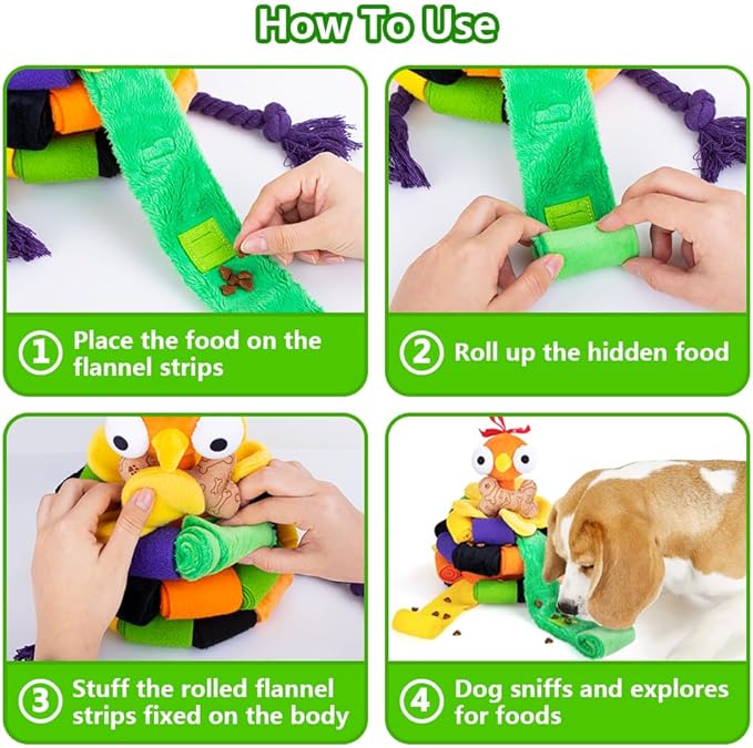 Snuffle Chicken Dog Toys Interactive Snuffle Ball for Dogs Small Medium Large Breed Cute Squeaky Dog Puzzle Toys Slow Feeder Treat Ball Games for Boredom,Pet Snuffle Mat Enrichment Toys for Halloween