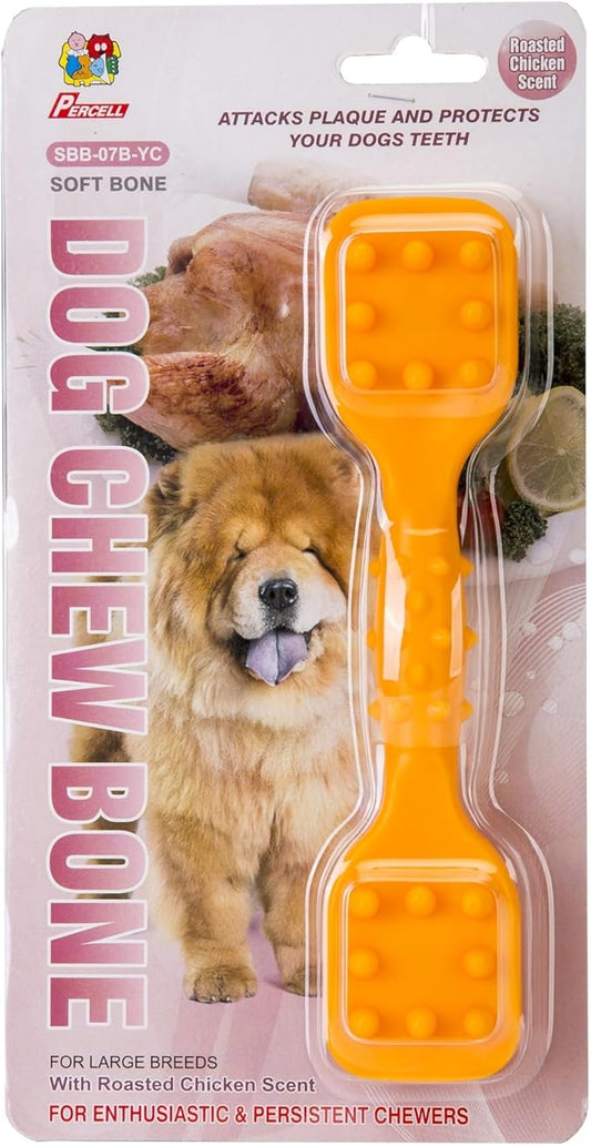 7-1/2" Dog Chew Toys - Thermoplastic Rubber Dog Chew Spiral Bone with Chicken Flavor, for Medium Large Dogs (Chicken)