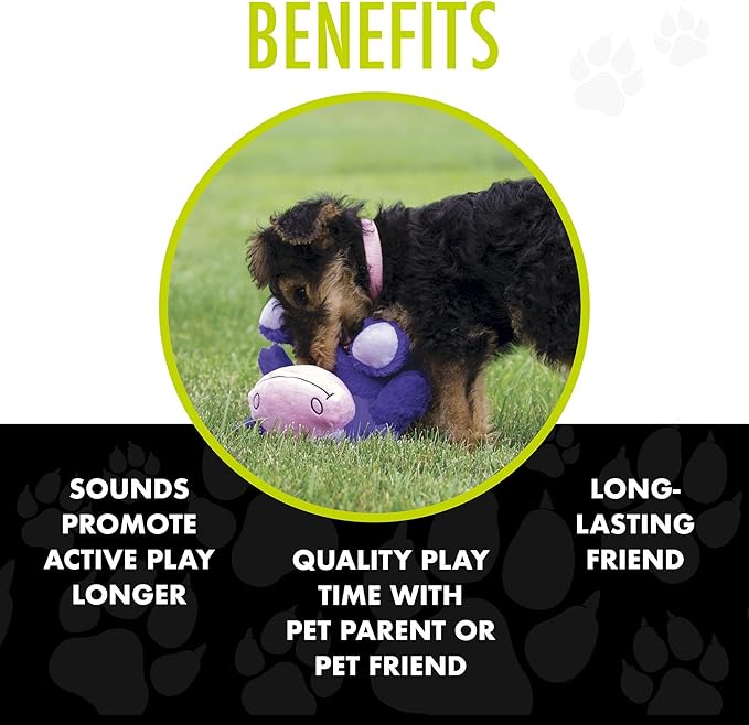 Hero - Chuckles Bellies - Polka-Dotted Monkey Plush Dog Toy - Dog Squeaky Toys - Durable Stuffed Animal with 3 in 1 Squeaker