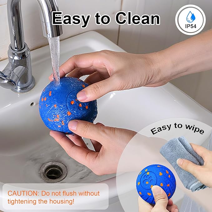 Smart Interactive Dog Ball - 3 Mode Auto-Bouncing Ball for Medium/Large Dogs, Chew Proof E-TPU, USB-C Fast Charge, IP54 Waterproof, Home-Alone Anxiety Relief Toy for Busy Pet Parents