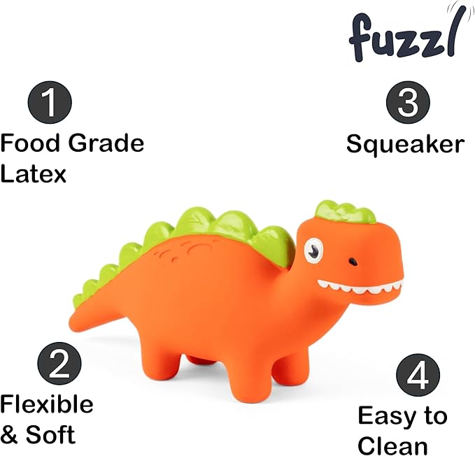 Fuzzly Steggy Latex Dog Chew Toys with Squeaker Soft Squeaker Puppy Toy Dinosaur