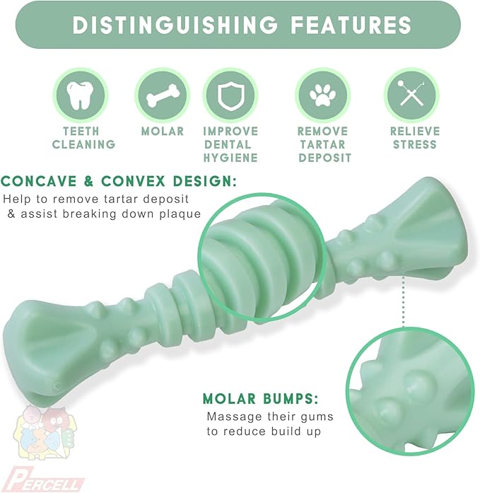 7-1/2" Dog Chew Toys - Thermoplastic Rubber Dog Chew Spiral Bone with Hami Melon Flavor, for Medium Large Dogs (Hami Melon)