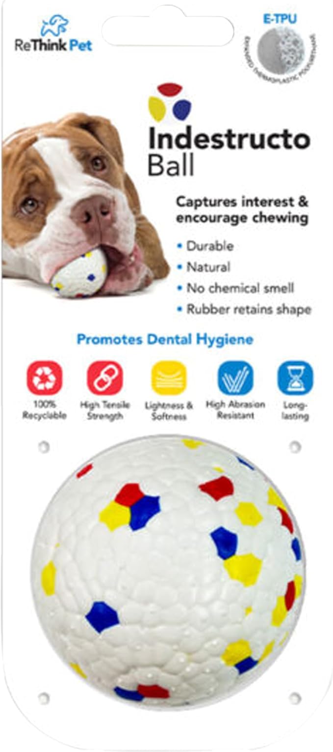 Indestructo Ball – Durable Dog Toy for Strong Chewers, Long-Lasting Rubber Ball for Fetch, Boredom Relief & Outdoor Play