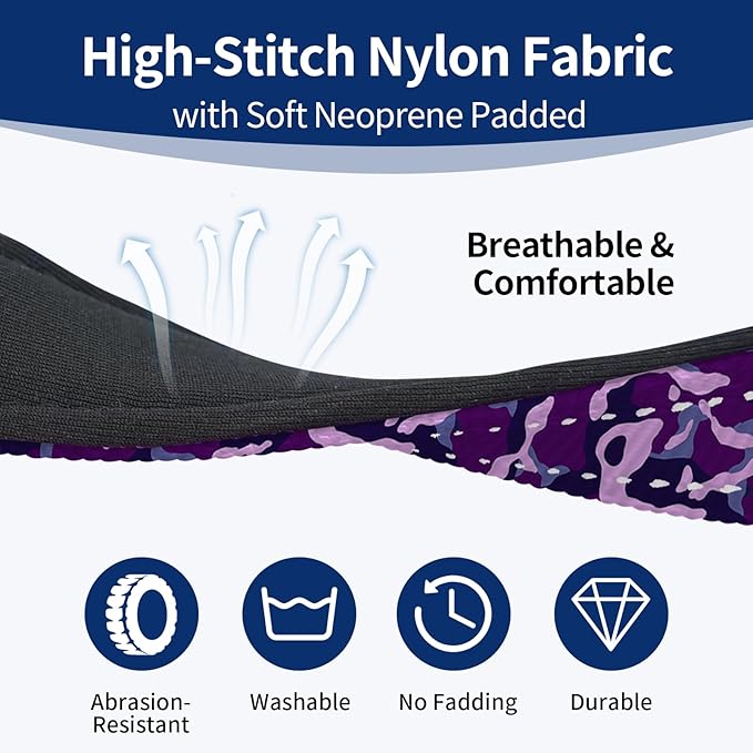 Reflective Dog Collar with Soft Padding Dog Collar for Medium & Small Dogs, No Pull, Heavy Duty, Adjustable Nylon Collar with Quick-Release Buckle, Walking Training Purple camo-S