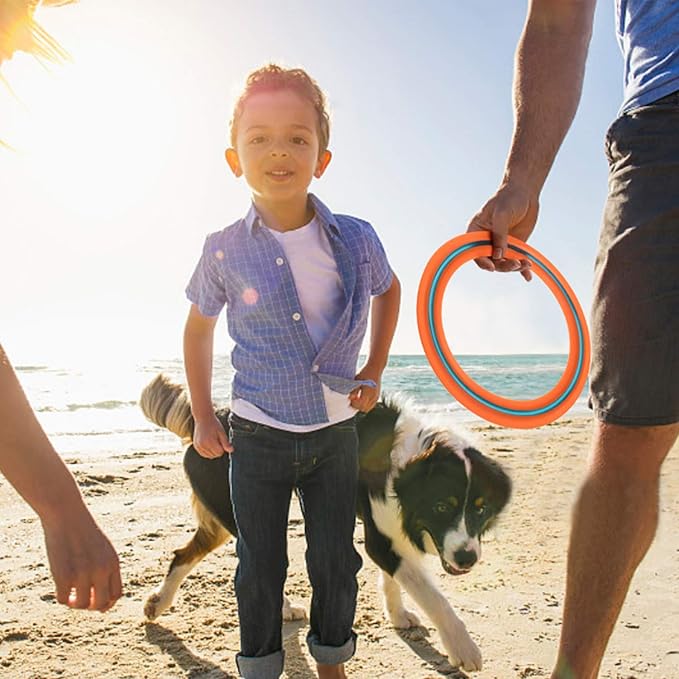 JEEFUD Flying Disc for Kids Adults 11 inch Flying Ring, 2 Pack Beach Backyard Sports Play Soft Discs，Best Sport Outdoor Tossing Toy Gift for 4+ Year Old Boys Girls Family