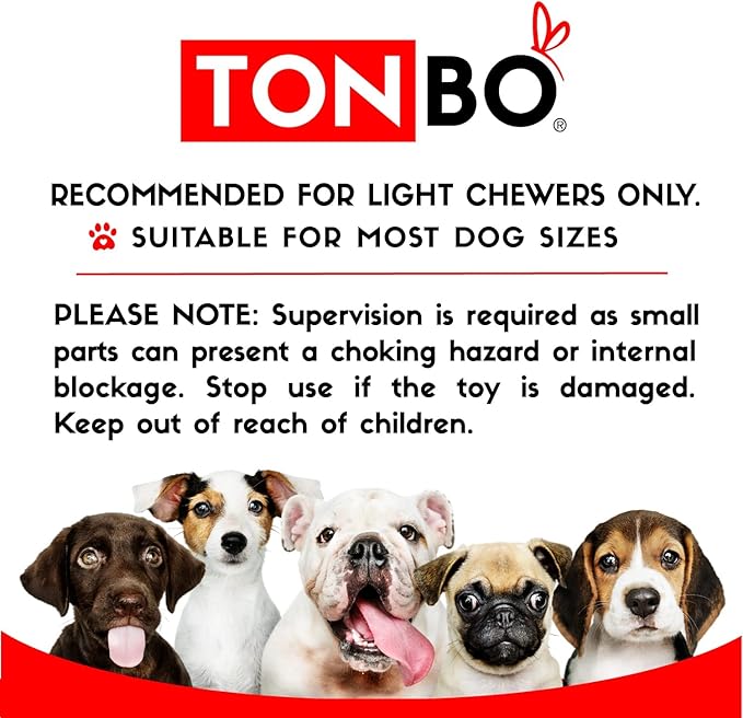 TONBO Cute Plush Dog Toys (Ball Park Combo)