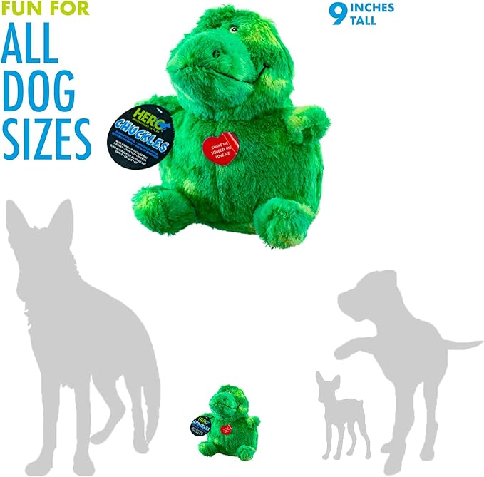 Hero - Chuckles Bellies - Gator Plush Dog Toy - Dog Squeaky Toys - Durable Stuffed Animal with 3 in 1 Squeaker