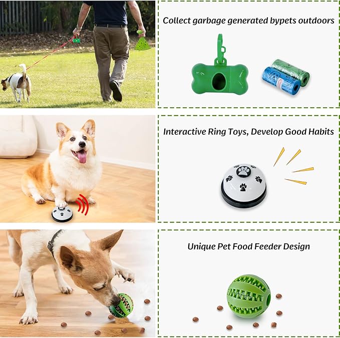 20Pcs Puppy Chew Toys for Teething, Dog Chew Toys with Rope Toy, Pet Dog Toothbrush, Treat Balls, Plush Toys and Squeaky Toys for Small Medium Dogs with Basket