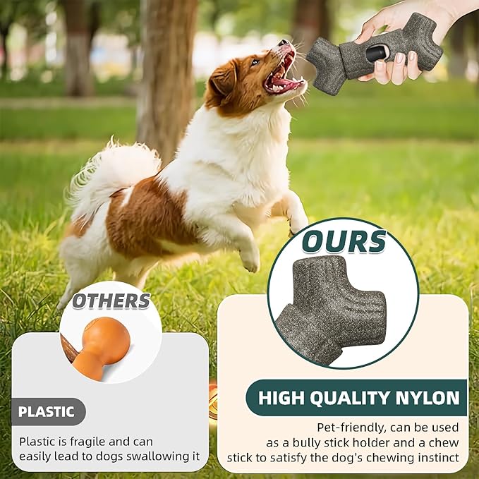 Bully Stick Holder for Dogs Improved Safety Dog Chew Holder for Ultimate Secure Fixation Device to Prevent Swallowing of Fits Various Bully Sticks and Dog Sizes