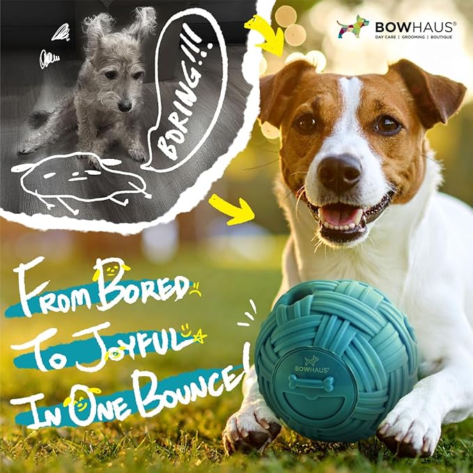 CAPHAUS Knitted Texture Wobble Giggle Ball for Dogs, 5.5 Inch Treat Dispensing Dog Exercise Toys, Non-Toxic Indestructible PVC Giggle Ball, Interactive Fun Squeaky Chew Toy for Indoor Outdoor Play