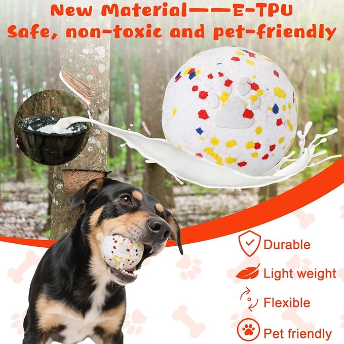 BABORUI E-TPU Interactive Dog Ball, Automatic Interactive Dog Toys for Aggressive Chewers, Rechargeable Indestructible Dogs Ball for Small/Medium/Large Dogs Indoor/Outdoor to Keep Them Busy