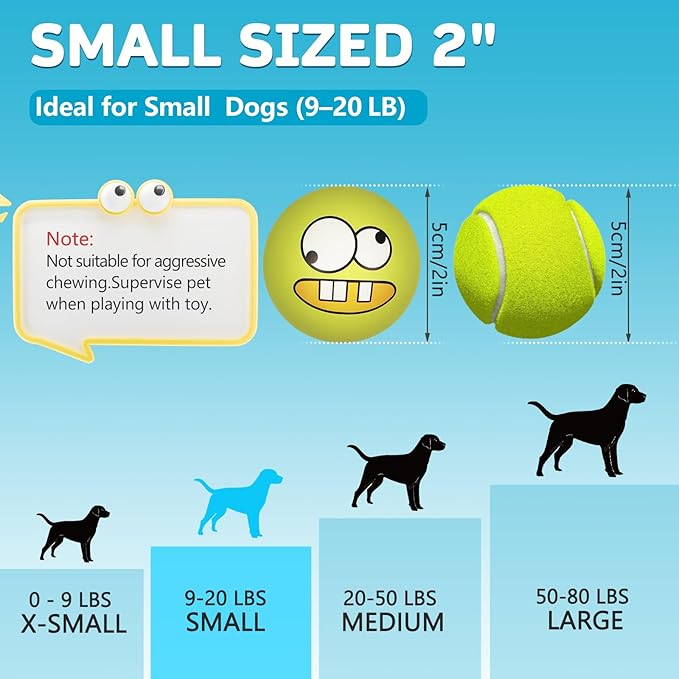 Squeaky Dog Toys Soft Latex Rubber Squeaky Dog Balls for Puppy Small Pet Dogs (8 Pack) (Round Balls)