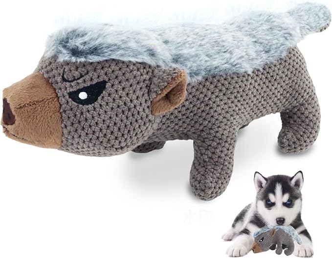 HDSMNGY Squeaky DogToys for Aggressive Chewers,Indestructible Dog Squeaky Toys with Crinkle Paper, Durable Teething Chew Toys for Medium and Large Breed