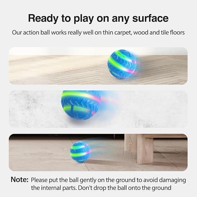 ALL FOR PAWS Interactive LED Dog Ball for Boredom Motion Activated Moving Dog Balls Toy Lights Up for Day/Night Play, Dog Enrichment Mental Stimulation Toys for Puppy, USB Rechargeable Dog Toys