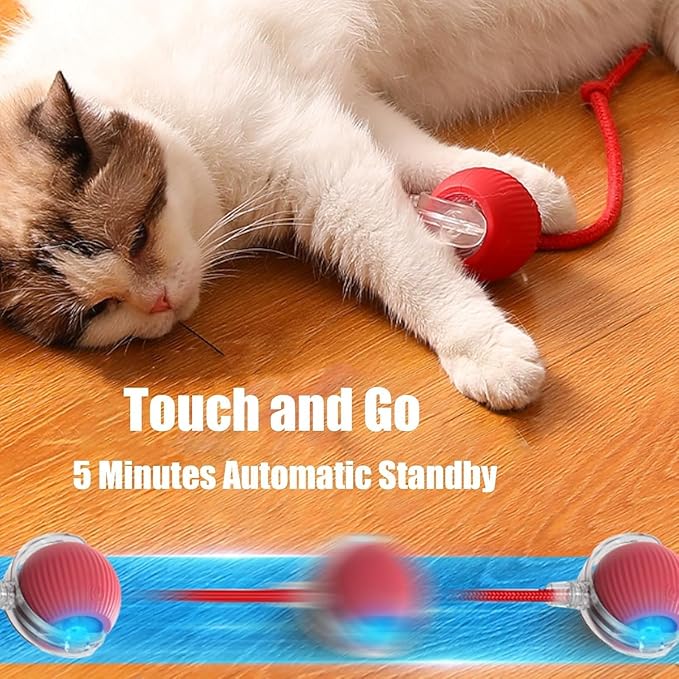 2 Packs Interactive Cat Toy,Electric DogBall Toy,Cat Toys For Indoor Cats,Chewie Viral Dog Ball,Adjustable Sports Rolling Toy,Electric Rolling Ball Christmas Birthday Gift for Pets.(Red&Green)