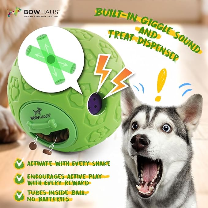 CAPHAUS Wobble Giggle Ball for Dogs, 5.5 Inch Treat Dispensing Dog Exercise Toys, Non-Toxic Indestructible PVC Giggle Ball, Interactive Fun Squeaky Chew Toy for Indoor Outdoor Play