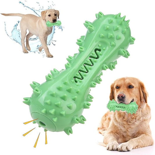 KOOLTAIL Floating Dog Toys for Swimming Pool,Summer Bumper Toy for Water,Indestructible Dog Toothbrush Chew Toy,Interactive Training Squeaky Toys for Aggressive Chewers Small Medium Large Dogs,Green