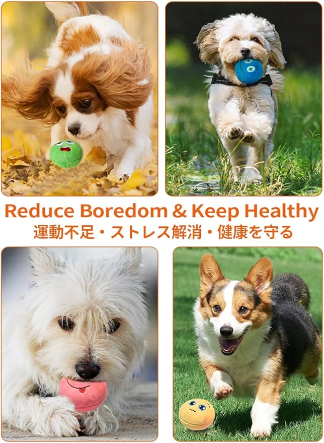 Squeaky Dog Toys, [6 Pack] Soft Stuffed Plush Balls with Squeakers, Interactive Fetch Play for Puppy Small Pets