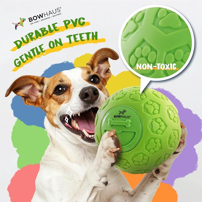 CAPHAUS Wobble Giggle Ball for Dogs, 5.5 Inch Treat Dispensing Dog Exercise Toys, Non-Toxic Indestructible PVC Giggle Ball, Interactive Fun Squeaky Chew Toy for Indoor Outdoor Play