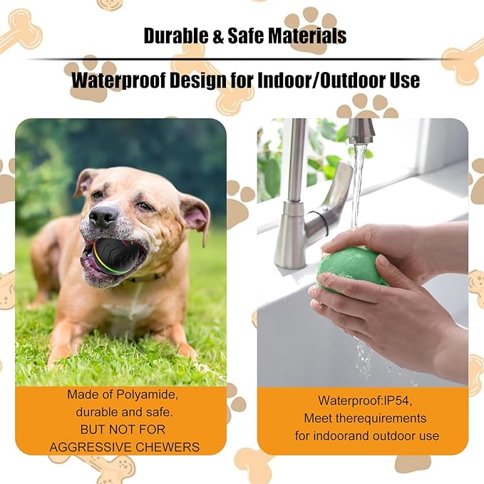 Interactive Dog Toys Dogs Ball,Moving Dog Toy with Touch Activated,Anti Boredom Dog Toys for Small Medium Dogs,Tough Motion Activated Automatic Vibrating Dog Ball,USB Rechargeable(Blue)