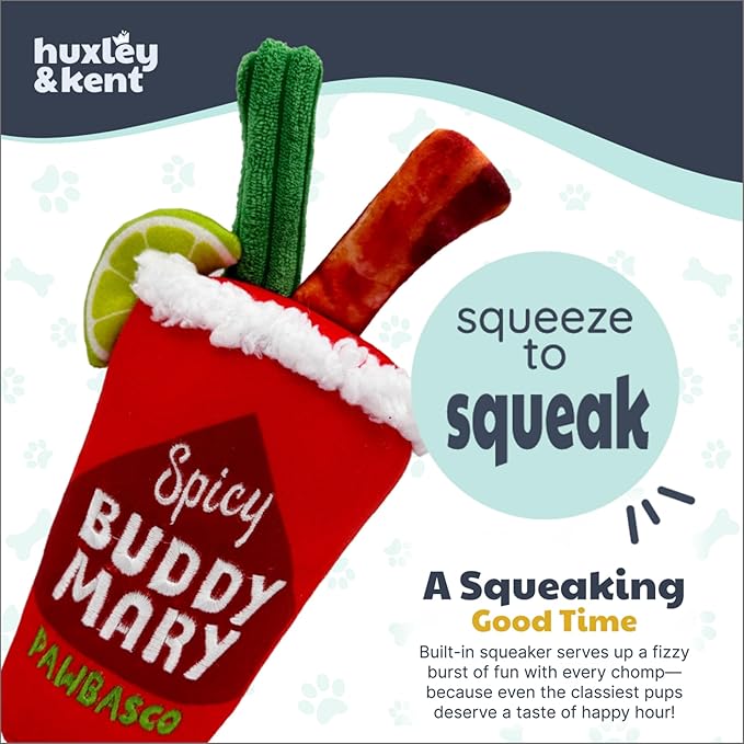 Huxley & Kent Funny Dog Toy w/Squeaker – Power Plush Squeaky Dog Toys for Small, Medium & Large Dogs – Soft Stuffed Animal for Indoor Play & Fetch - Buddy Mary, Small