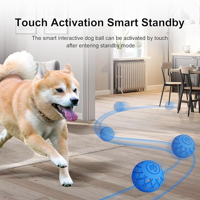 Smart Interactive Dog Toy, Automatic Moving, Bouncing and Stimulation, E-TPU Silent Foam Material, IP54 Waterproof Rating, Active Rolling,Bouncing Ball for Medium and Large Dogs,Dog Birthday