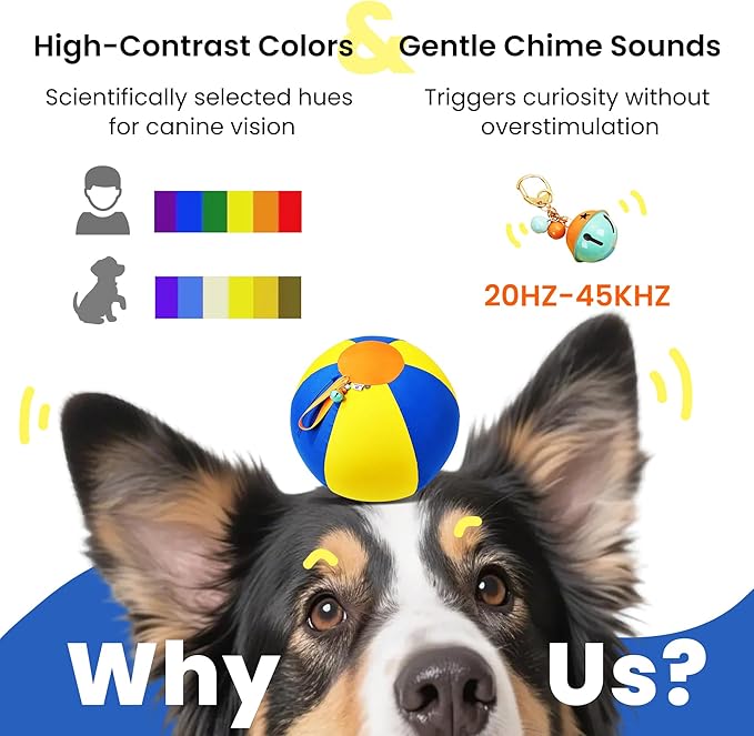 18 Inch Jingle Herding Ball for Dogs & Puppies with Bell, Dog Play Toy, Audible Herding Ball for Cattle Dog, Australian Shepherd, Thickened Oxford Cover, Pump, Patch Repair Kit