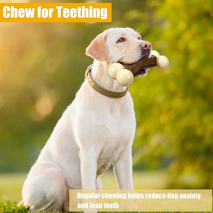 Sosation 3 Pack Chew Toys for Aggressive Chewers, Bone Toys Nylon Beef Flavor Dog Teething Toys for Large/Medium/Small Puppies Breeds(Large, Mixed Style)