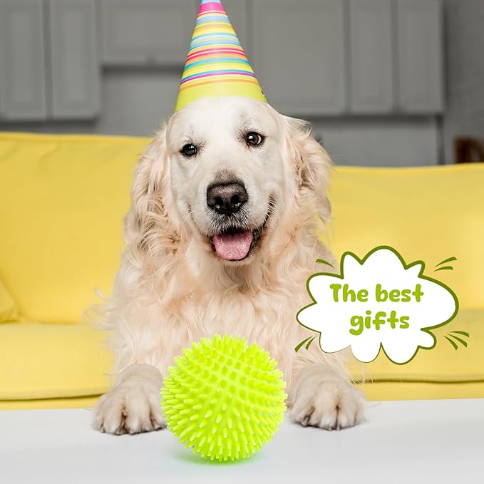 Indestructible Squeaky Dog Toys for Aggressive Chewers, Interactive Spike Dogs Balls Toys for Medium & Large Dogs, Durable Floating Dog Toy Ball for Outdoor Play