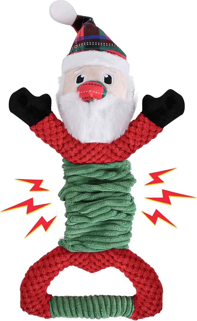 Dog Plush Squeak Toy, Durable, Christmas, Medium, Large, Small Dogs, Puppy Teething, Chewing, Playing