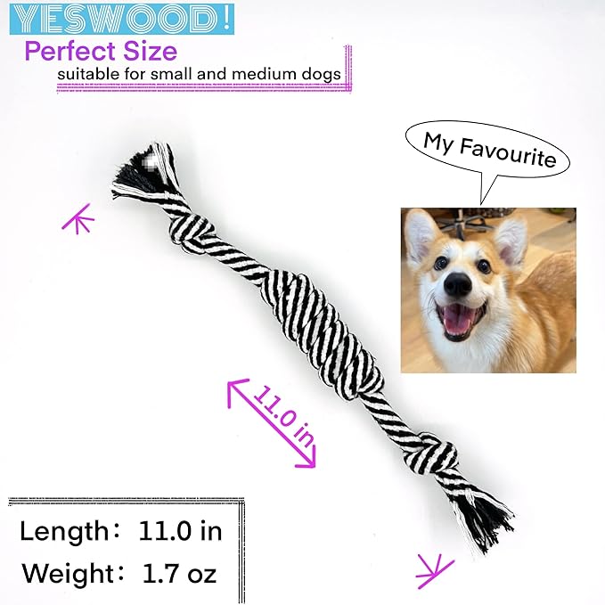 Small Dog Ropes for Aggressive Chewers Puppy Chew Toys Small Soft Rope for Teething Tug of War Dog Toy Small Breed Rope Candy for Small and Medium Dogs 0-80 Pounds（4-Pack）