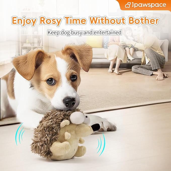 Interactive Dog Toy That Moves Active Ball for Dogs with Rechargeable Battery, Self Moving Balls and Plush Cover for Small & Medium Dogs to Chase, Barking Dog Toy Hedgehog (1 pack, Hedgehog)