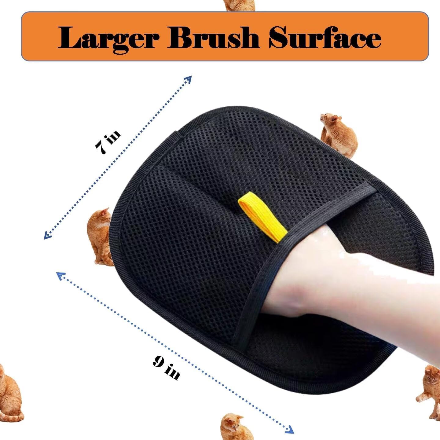 2 PCS Pet Hair Removal Glove for Cats & Dogs, Electrostatic Grooming Gloves for Pet Hair, Reusable Double Sided Static Hair Remover for Couch, Furniture, Carpet & Car Seat