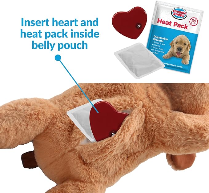 Original Snuggle Puppy Toys - Heartbeat Puppy for Dogs - Pet Anxiety Relief and Calming Aid - Comfort Dog Toys for Behavioral Training in Sleeping Biscuit