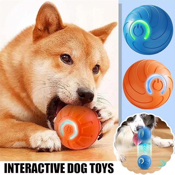 2 Pcs Shaky Ball Toy for Dogs, 2025 New Vibrating Dog Balls, Interactive Dog Ball, Automatic Rolling, Keep Them Busy, Suit for All Dogs(Orange+Blue)